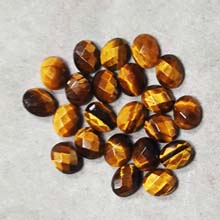 08X10MM FACETED OVAL CABOCHON TIGER EYE(10PCS/BAG)